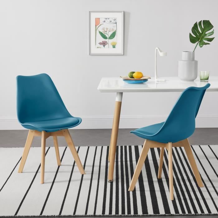Lot de 2 chaises de salle à manger Fläten similicuir turquoise