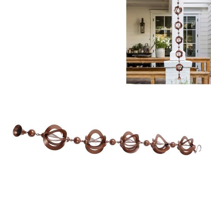 Gouttière Japonaise Giole Chaîne De Pluie De 3,9 M En Forme De Grenouille Avec 12 Tasses, Chaînes De Pluie De Rechange Fonctionnelles Et Décoratives Pour L'extérieur Plastique Noire