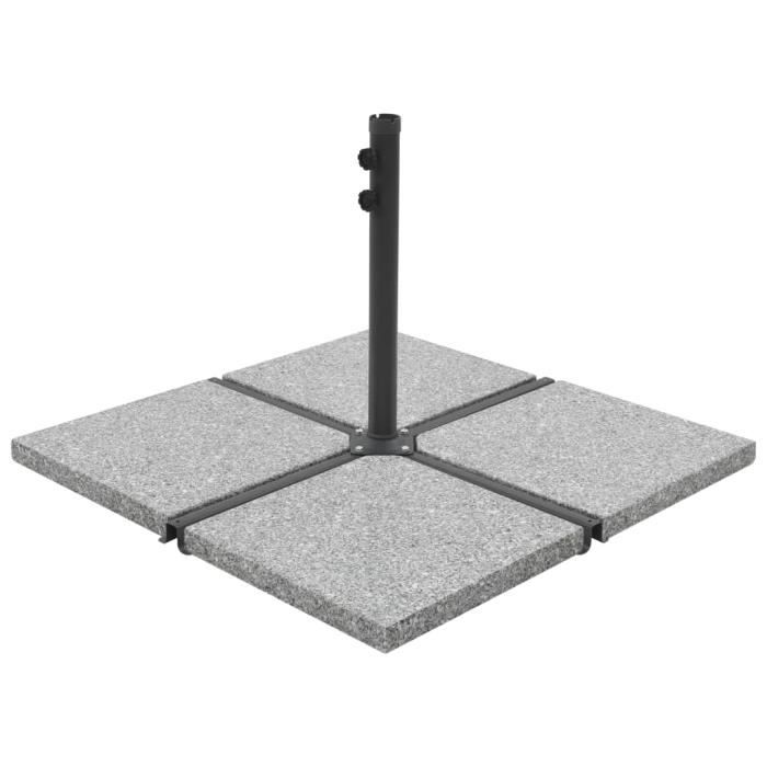 MEN-Plaque de poids carrée pour parasol Granit 25 kg Gris 45070