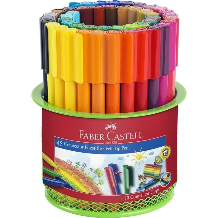 Faber Castell Pot De 45 Feutres Connector Coloris Assortis Achat Vente Feutres Fc 45 Feutres Connector Pot Cdiscount