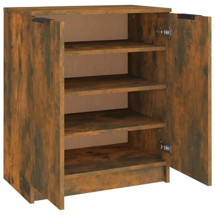 Armoire à Chaussures Chêne Sonoma 59x35x70 Cm Bois D Ingénierie