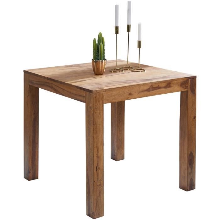 table de salle à manger en bois massif sheesham - finebuy - rectangulaire - 4 places