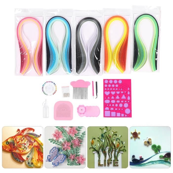 Kit Quilling Tortue PandaHall - 360 Bandes Papier Coloré - Artisanat DIY - Décoration Mural