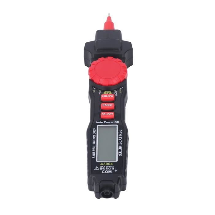 Multimètre Numérique AN109 4000 Comptes - NCV, Lampe LED, Mesure Tension AC/DC, Résistance - Testeur Portable
