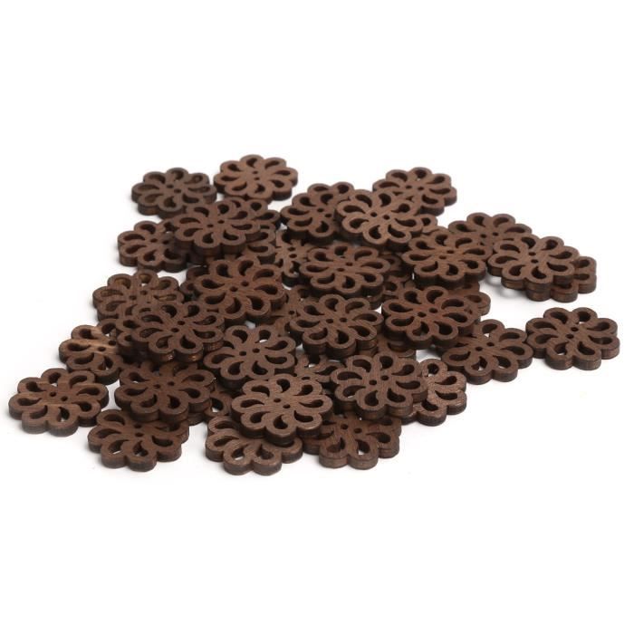 Supervox Lot De 200 Boutons En Bois Avec 2 Trous Pour Artisanat Et
