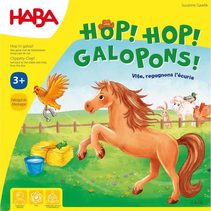 Jeu Classique Haba – Hop ! Hop ! Galopons !, 2-4 Joueurs - vue 3