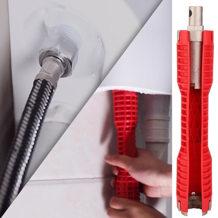 Clé à Robinet D'évier 8 En 1 Multifonction Pour Plomberie Sous évier, Cuvette De Toilette, évier, Salle De Bain, Cuisine, Pour Cuisine Et Salle De Bain Des Espaces Restreints