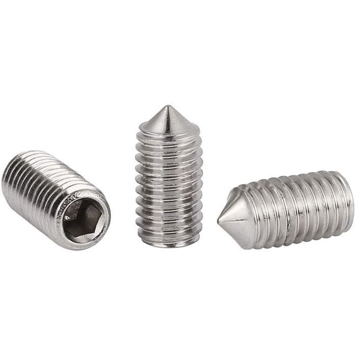 Lot De 290 Vis Sans Tête Hexagonale (Allen) M3 - Acier Inox - Vis à Tête Conique - Neuf