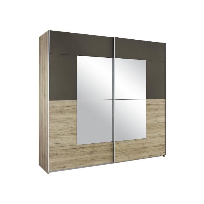 Armoire Contemporaine 2 Portes Coulissantes 218 Cm Chene Lavagrau Arto Achat Vente Armoire De Chambre Armoire Contemporaine 2 Por Bientot Le Black Friday Cdiscount
