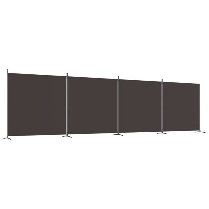Cloison De Séparation 4 Panneaux Anthracite – 698 X 180 Cm, Tissu Polyester, Pliable Pour Bureau Ou Chambre - 4