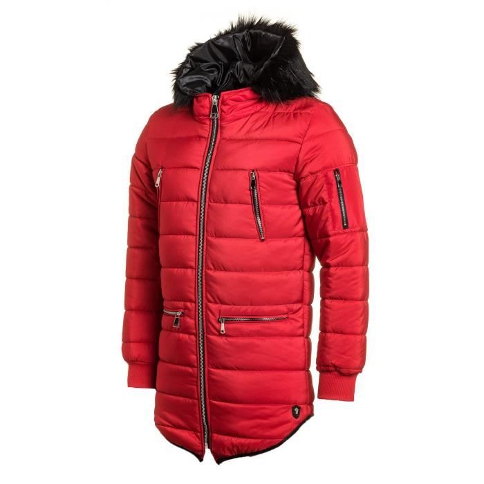 doudoune noir et rouge homme