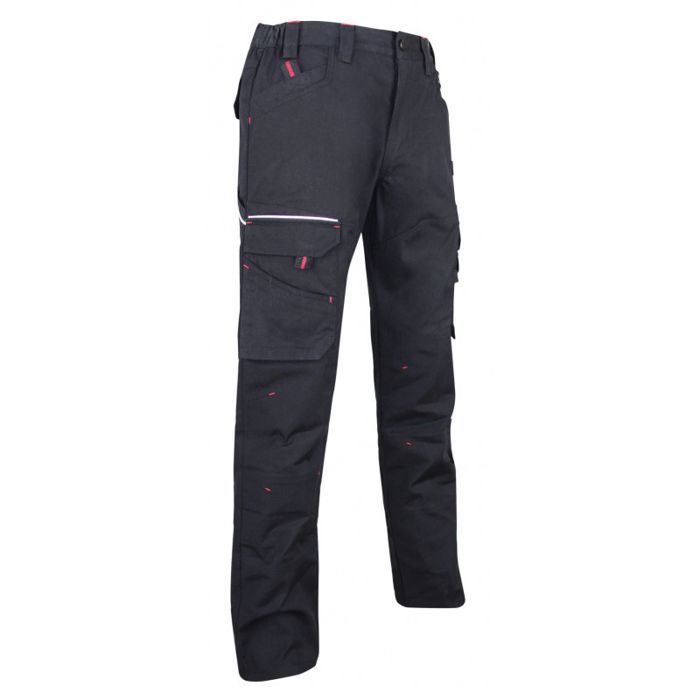 pantalon de travail multipoches lma extensible basalte - noir