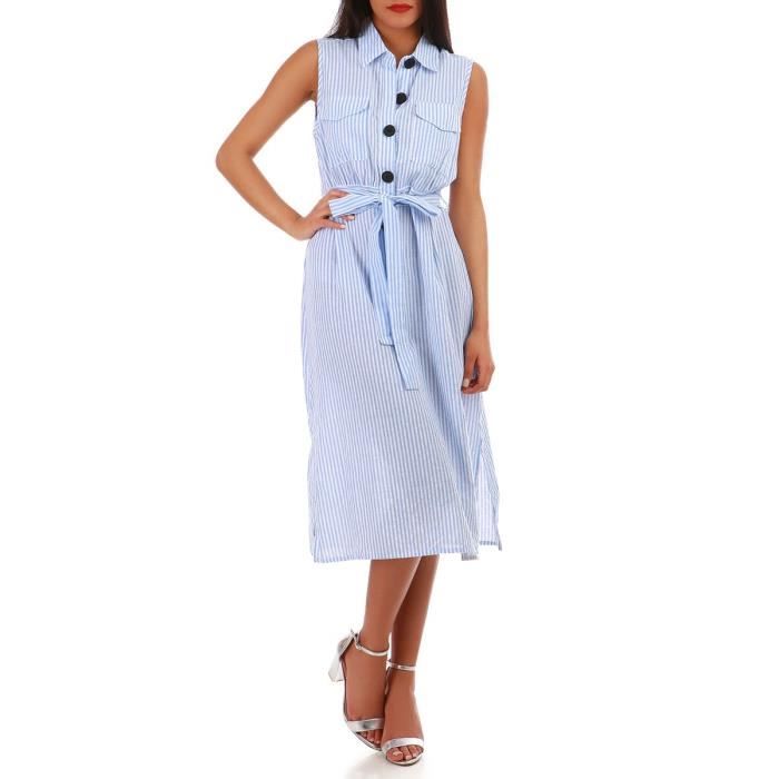 robe chemise bleu clair