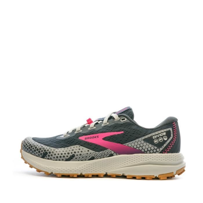 Chaussures de Running BROOKS Divide 3 Gris Femme Route Trail Cdiscount Sport