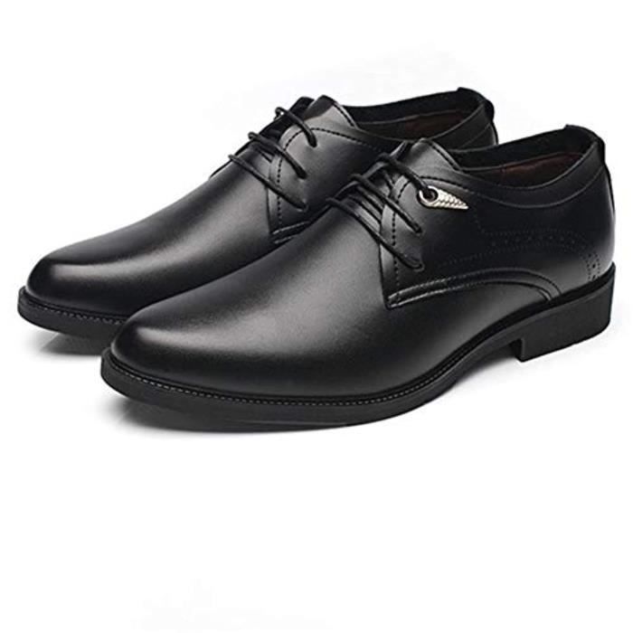 Hommes Business Classique Bout Carré Cuir Formelle Chaussures Slip-On Chaussures 