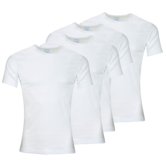 Lot de 4 tee-shirt col rond homme Coton Bio