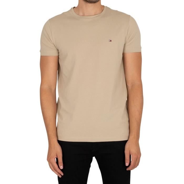 t shirt beige homme
