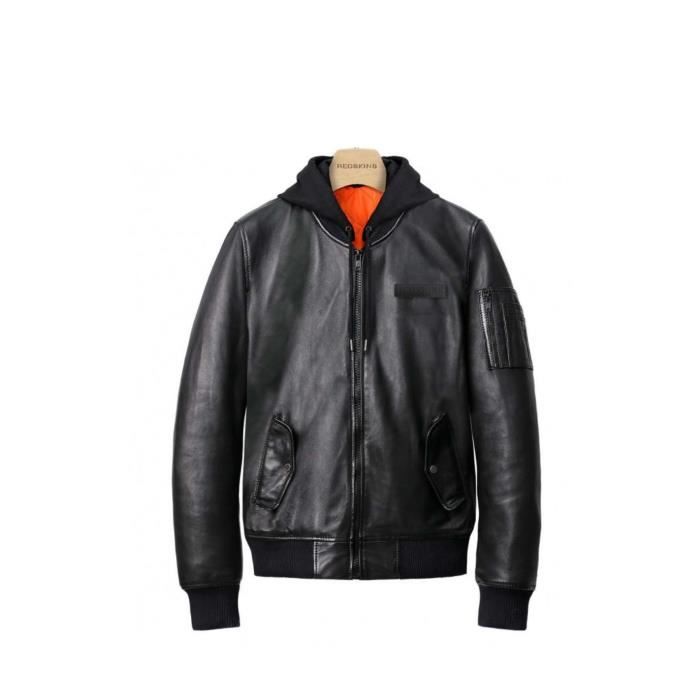 Blouson en cuir homme Redskins Ref 58191 Noir