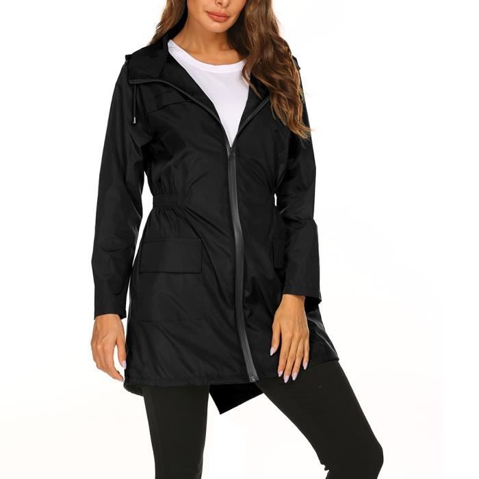 SoonerQuicker Veste De Pluie Femme Imperméable Et Coupe-Vent – Capuche, Doublure Chaude, Taille Large