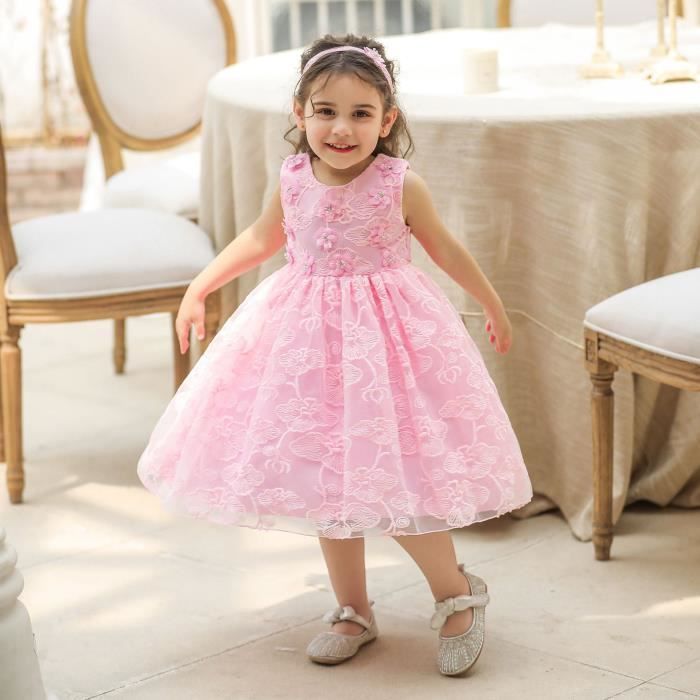 Robe Fille Enfants Princesse Performance Fête d'anniversaire nouvelles  bouffantes mignon Mode - Rose