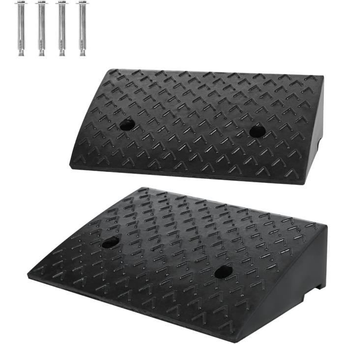 NAIZY 2x rampes de trottoir en caoutchouc 47 x 31 x 10,5 cm Portable antidérapante Rampe d'accès pour voiture, fauteuil roulant