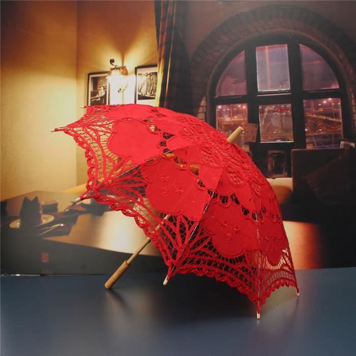 Mariee Mariage Parapluie Parasol Floral Dentelle Ombrelle Coton Broderie Femme Rouge Achat Vente Ombrelle 8435300824452 Cdiscount