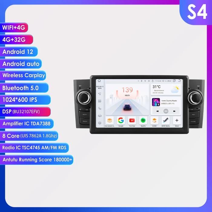 EU Stock Android 13 7-Zoll-Autoradio für FIAT Grande Punto Linea 2007