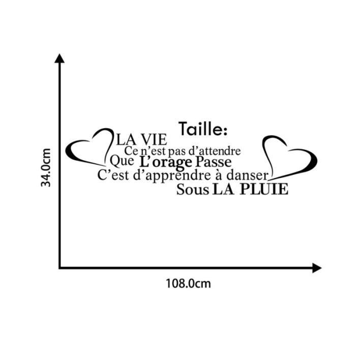 Francais Citation De La Vie Vinyle Mur Art Stickers Papier Peint Pour Salon Decoration Murale Maison Affiche Cdiscount Bricolage