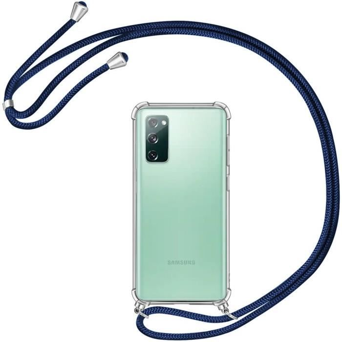 2ndSpring Coque avec Collier Compatible avec Samsung Galaxy A10,Tour de Cou Lanière en Corde Pendentif Housse,Arc-en-Ciel Jaune 