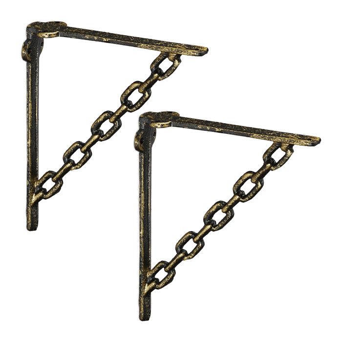 Support D'étagère Mural En Fonte – Style Vintage Industriel – Taille S, Lot De 2