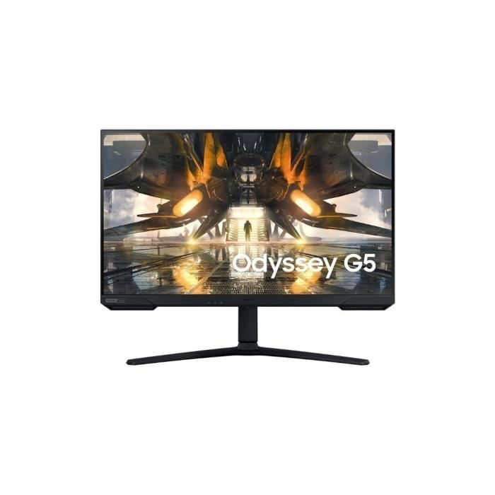 Ecran 32 Samsung LS32AG520NUXEN Gaming Odyssey G52A Noir WQHD VA 1ms 165 Hz. AMD FreeSync / G-Sync HDR400. Pied modulable Hauteur