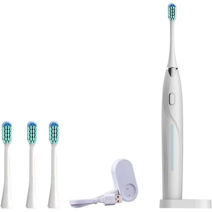 Brosse à Dents électrique Sonique - 4 Têtes De Rechange - Recharge USB Rapide - Neuf