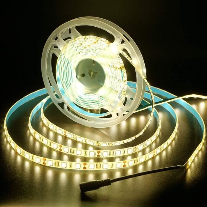 12V Ruban Led Blanc Chaud,5M 300Leds Smd5050 Lumière Étanche Ip65 ...