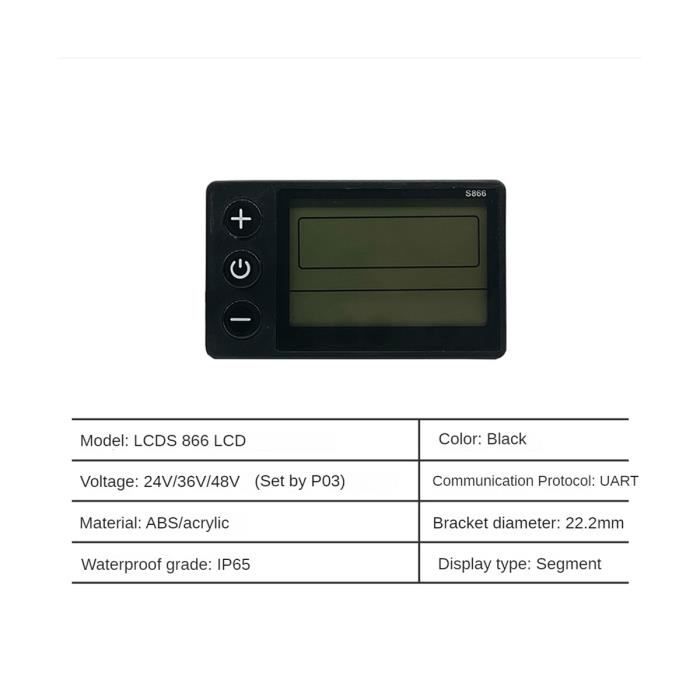Compteur LCD S866 Pour Vélo électrique – Écran étanche, Infos Complètes