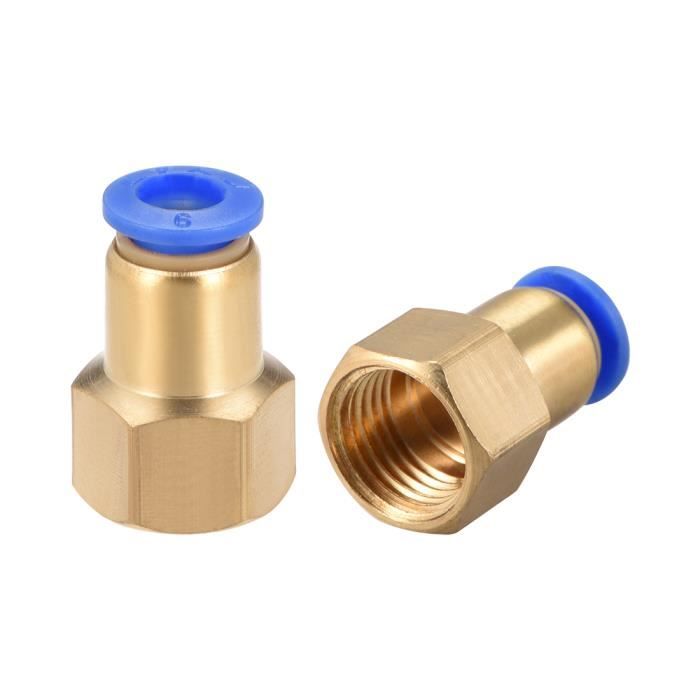 sourcing map Gomito in plastica Push to Connect Tubo Raccordo 6mm Tubo OD Pneumatico Air Push Fit Lock Raccordo Blu 15pcs