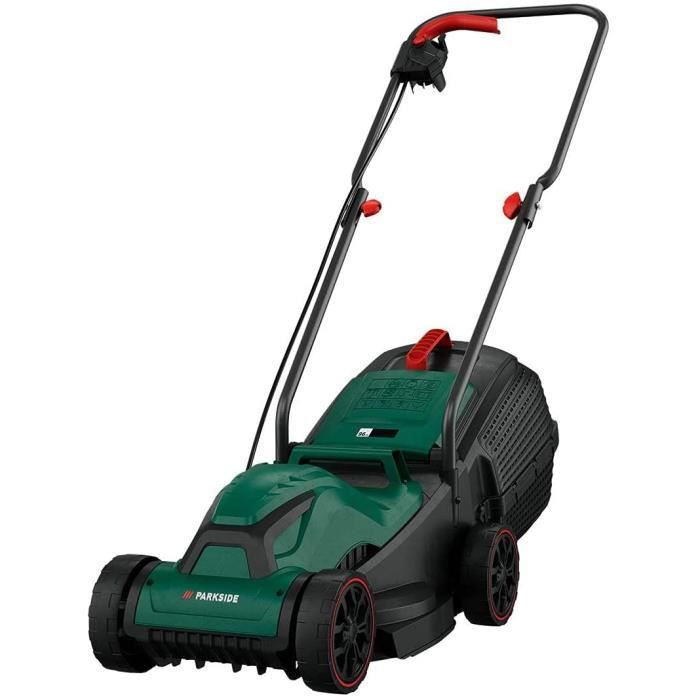 Tondeuse Gazon Électrique Elem Garden 1300W - 32cm Largeur Coupe - Bac 25L - Guidon Pliable