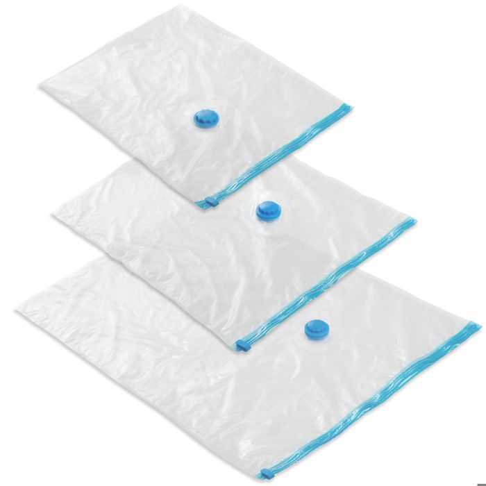 Housses sous-vide - TECTAKE - Lot de 40 housses rangement sous vide pour vêtements avec fermeture pression 3 tailles - Transparent