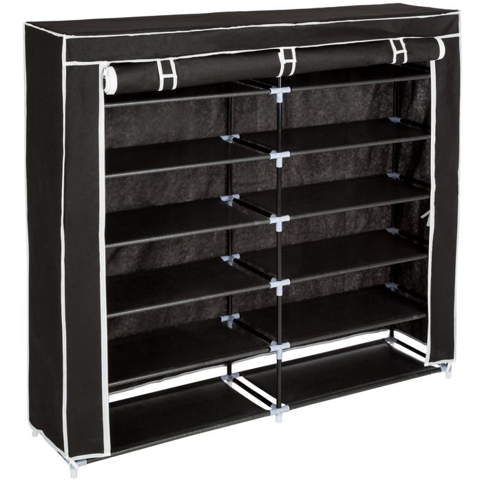 Tectake Meuble A Chaussures 6 Etageres En Tissu Pour 24 Paires De
