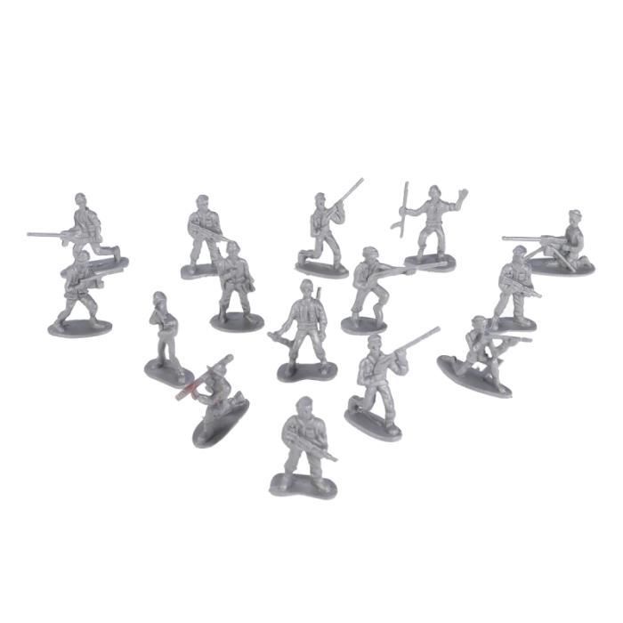 LOT DE 3 Anciens Petits Soldats en plastique - Militaire, Infanterie