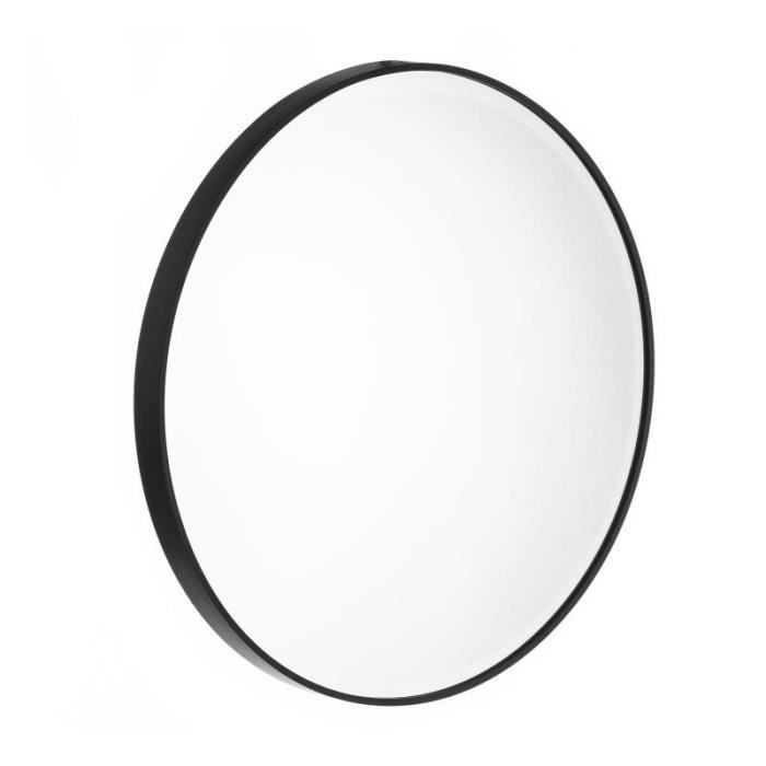 Miroir Rond Metal Noir Taille L Kansas L 60 X L 4 X H 60 Cdiscount Maison