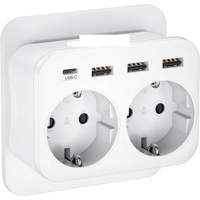 Rallonge Multiprise Avec 3 Prises Secteur + 3 Ports De Charge Usb + 1 ...