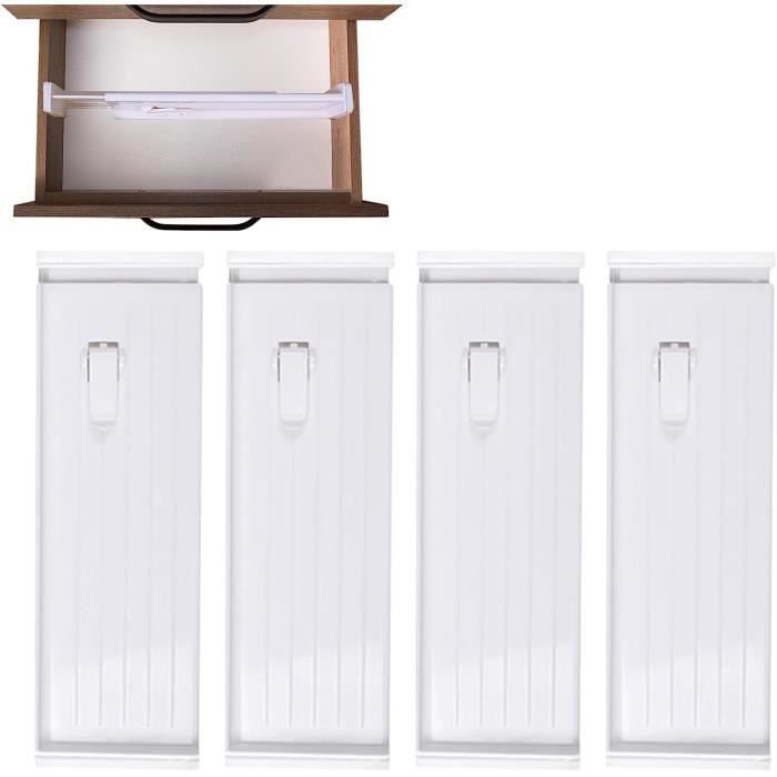 10 Séparateurs De Tiroir Réglables Blancs - 37x11 Cm - Organisation Sous-vêtements, Chaussettes, Maquillage