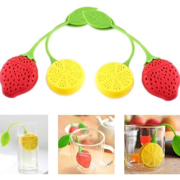 Lot de 3 infuseurs à thé en silicone avec passoire à long manche pour différentes tasses et feuilles dinosaure