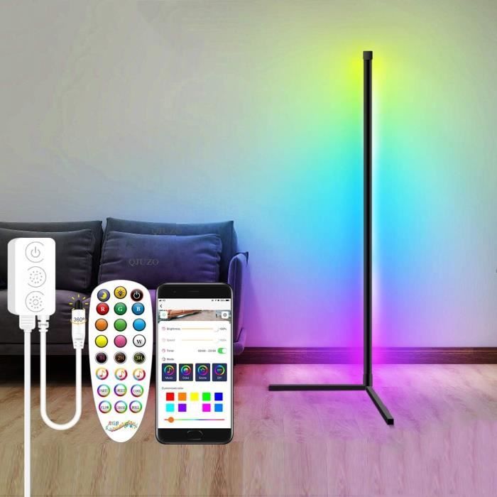 Lacasa Lampadaire LED 2 Pack RGB - Dimmable, Télécommande, 104cm, Effet Ciel Étoilé, Pour Salon