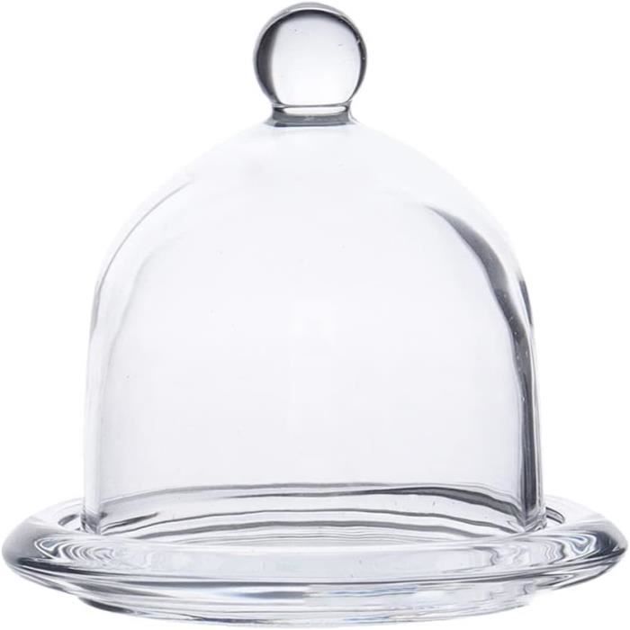 Dôme En Verre Avec Base En Bois Pour Cuisine - Fumeur à Cocktail, Cloche à Gâteau, Présentation De Nourriture - 2