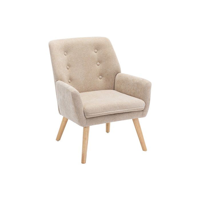 Fauteuil en tissu beige SERINO