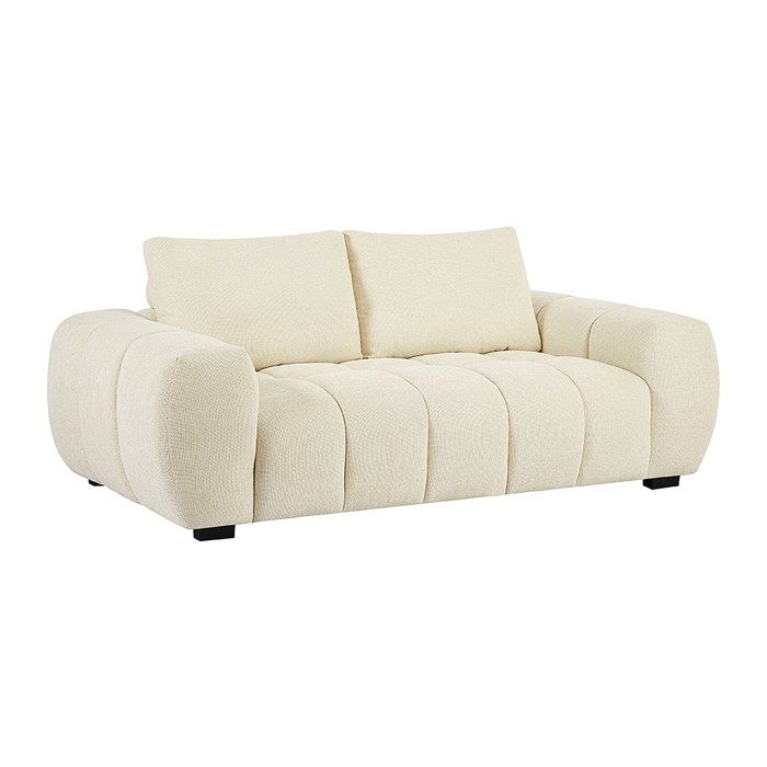 Canapé 3 places en tissu texturé beige BERENIA