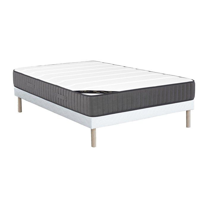 Ensemble 140 x 190 cm sommier + matelas hybride ressorts ensachés 7 zones et mousse haute résilience ép.26cm - AUDACE de PALACIO Ensemble 140 x 190 cm sommier + matelas hybride ressorts ensachés 7 zones et mousse haute résilience ép.26cm - AUDACE de PALACIO