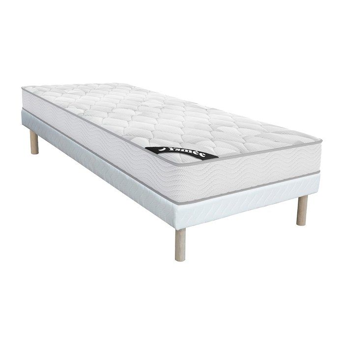 Ensemble 90 x 190 cm sommier + matelas ressorts ensachés ép.20cm - SONGE de YSMÉE