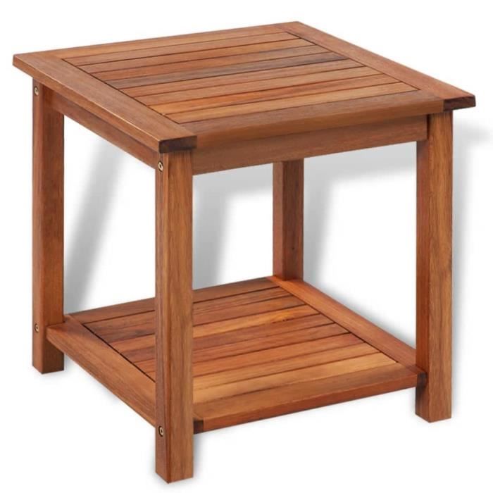 Table dappoint - VIDAXL - Bois dacacia massif - Contemporain - Huilé - 45 x 45 x 45 cm